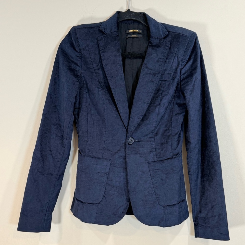 🔥NWOT Diesel Women’s Navy Single-Button Blazer Slim Size XS 🔥